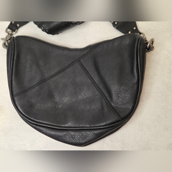 Dolce Vita Black Braided Leather Crossbody Bag With Guitar Strap‎ - Picture 7 of 11